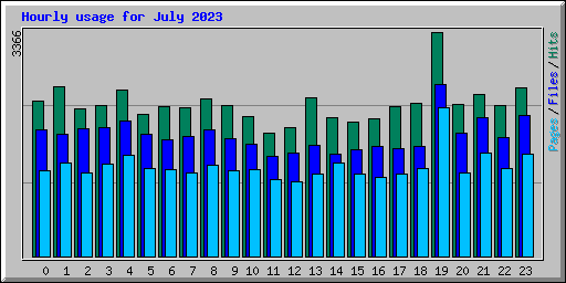 Hourly usage for July 2023